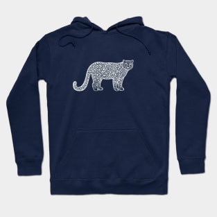 Snow Leopard Ink Art - on dark colors Hoodie